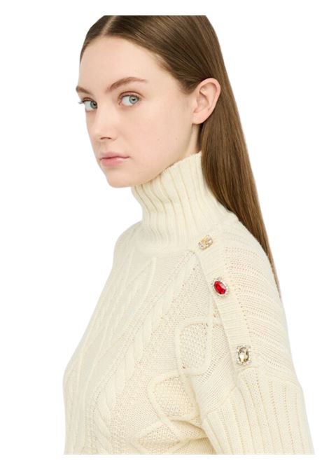 Dolcevita in lana con bottoni gioiello BEIGE CHIARO Liu Jo | MF5425MS04020304